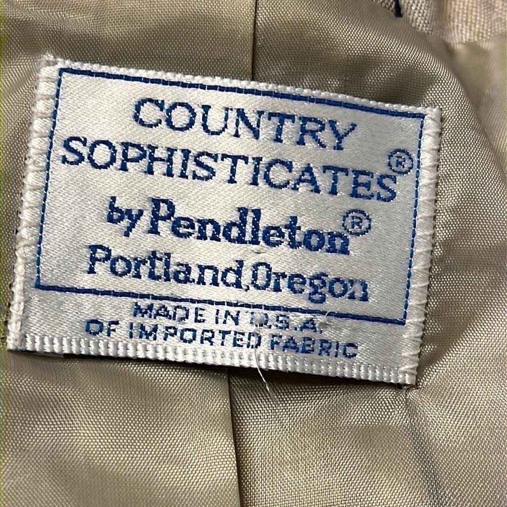 Vtg Pendleton Blazer Window Pane Check Preppy Aca… - image 2